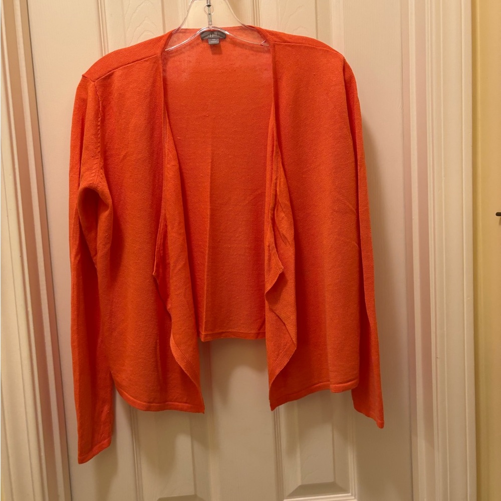Coral Open-Front Women's Sweater